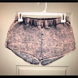 Love Culture Acid Wash High Waisted Shorts